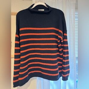 Madewell Striped Whitworth Mockneck Sweater in Coziest Yarn / Size M